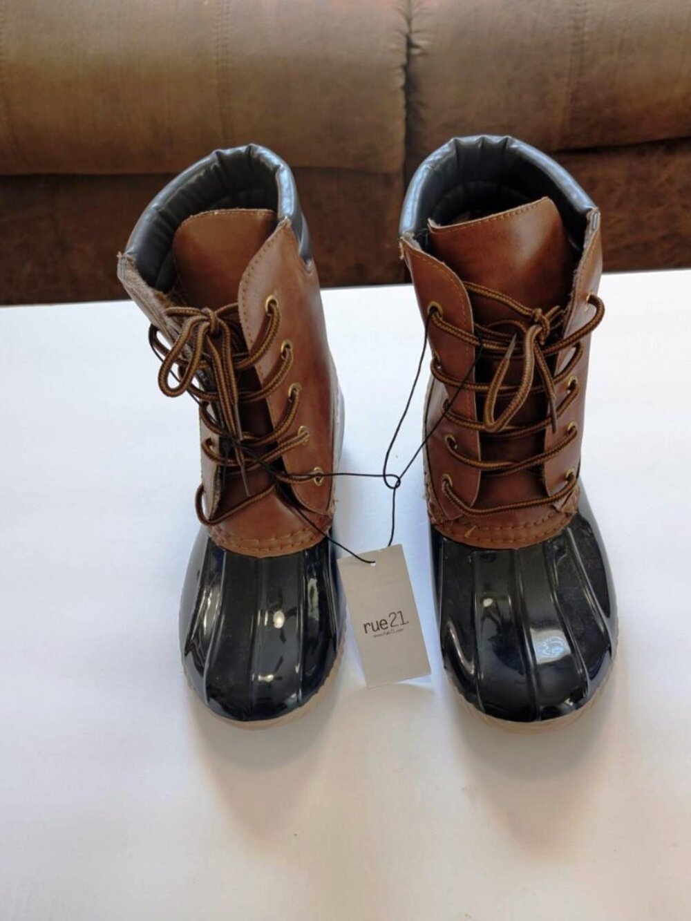 Rue21 Women's Dylan Waterproof Duck Boots, Navy/Brown, Size 7, 8 & 9 - New Tag